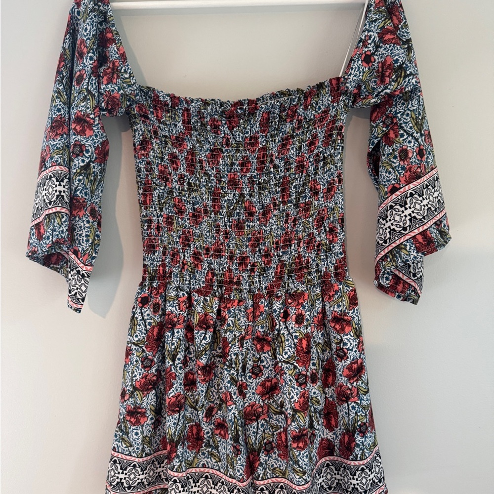 Altar'd State Floral Off-Shoulder Romper - Colorful and Floral Pattern